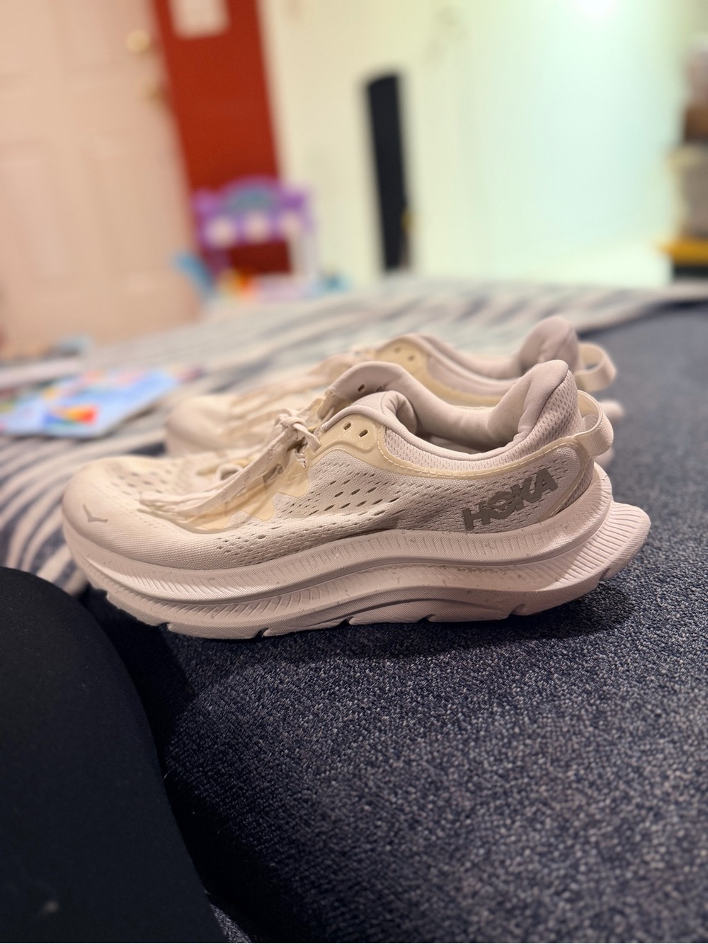 Hoka Women's Cream/White Athletic Running Shoes